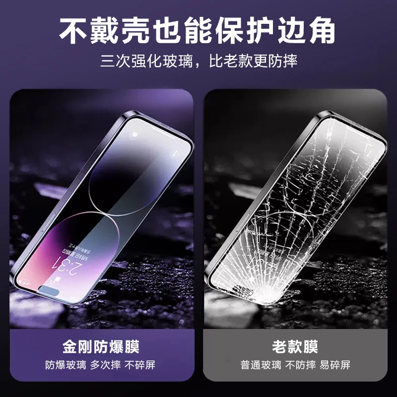 适用苹果14 pro max钢化膜手机高清防爆耐用全屏防摔全覆盖防指纹