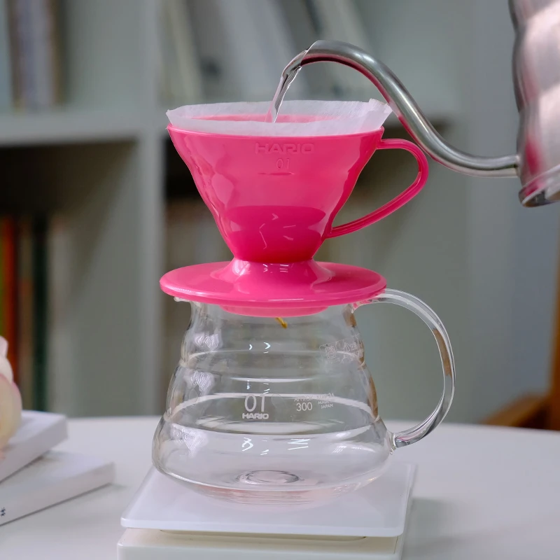 Hario手冲咖啡滤杯彩色系列树脂V60滴滤式家用过滤器锥形滤杯VD