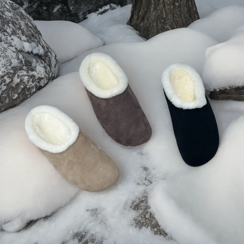 极简row风超软糯包头半拖鞋女秋冬加绒软底时尚保暖毛毛鞋毛拖