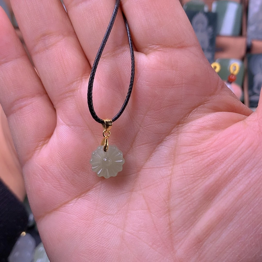 【闪购商品】和田玉颈饰银S925镀金镶嵌