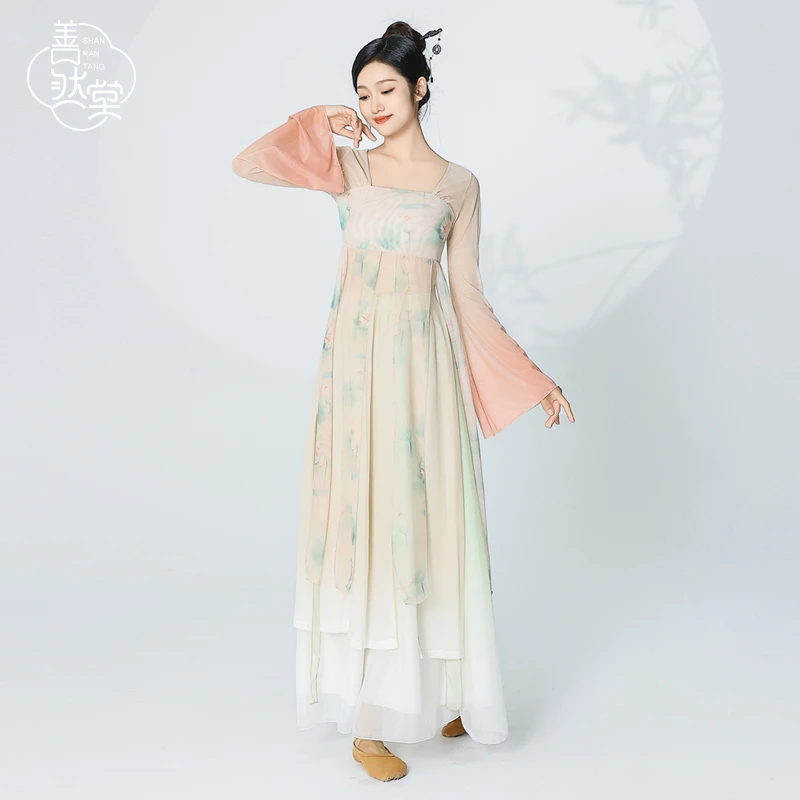 善然堂春夏古典舞蹈服女飘逸练功中国舞儒裙纱衣上衣演出服中国风