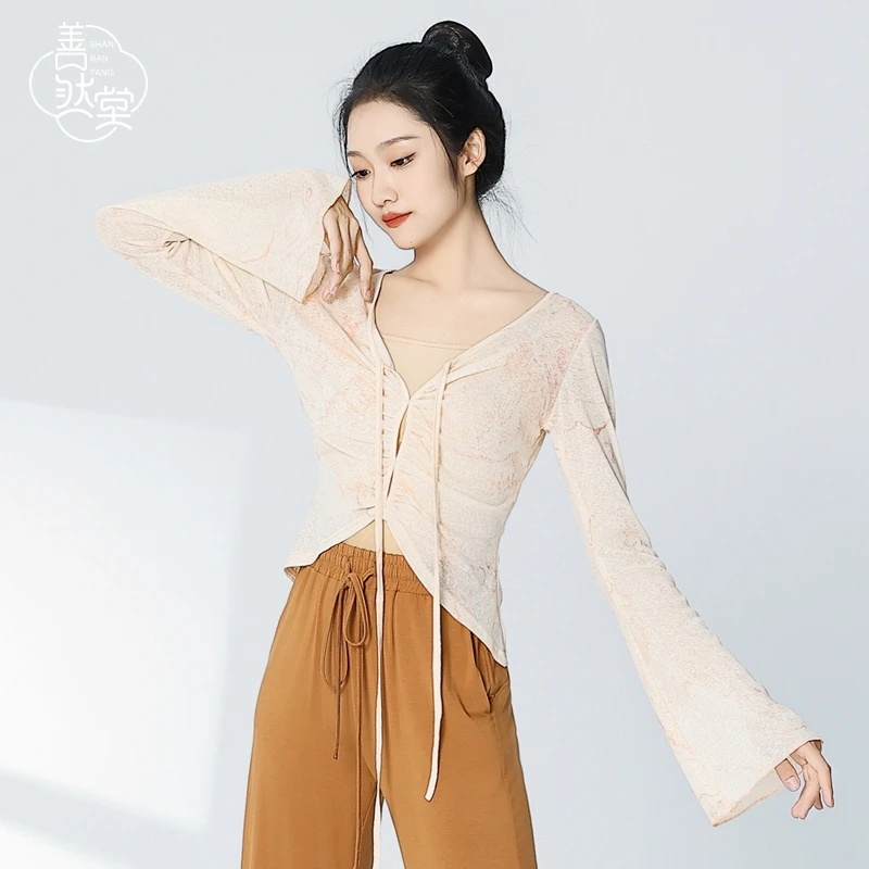 善然堂新款现代舞长袖春夏上衣中国舞舞蹈服练功服形体演出服
