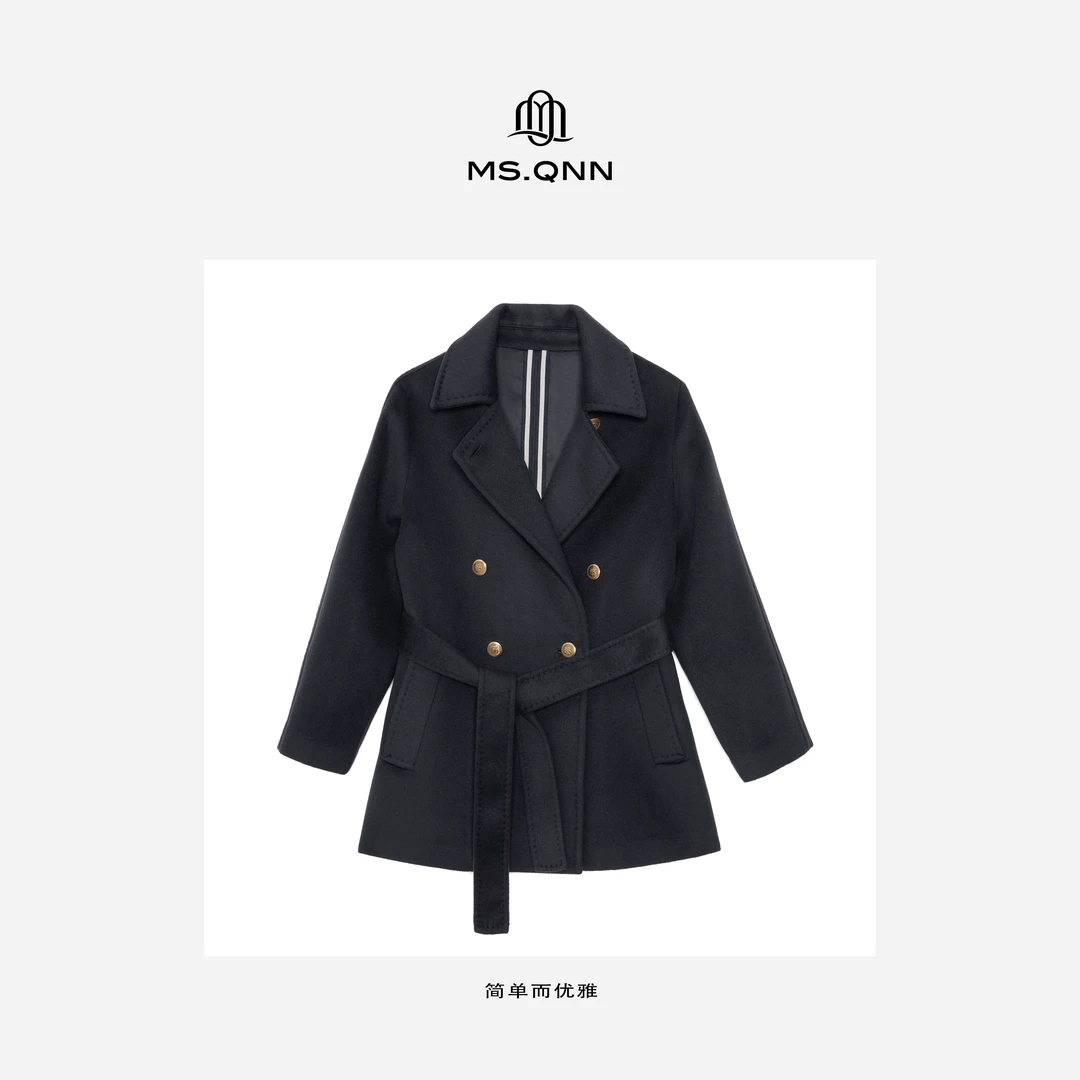 Ms.Qnn"托斯卡纳" 女士秋冬新款高档气质翻领短款大衣外套35C205