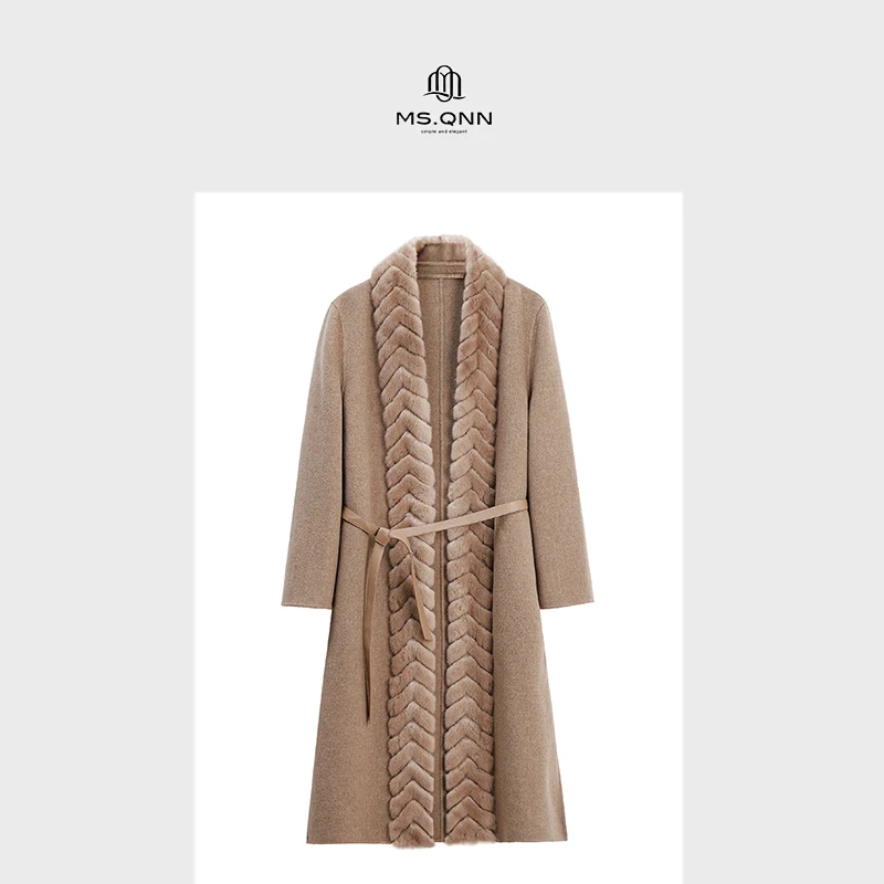 LP水貂大衣 10羊绒90羊毛时尚轻奢百搭女毛呢外套 83C489 Q姐心选