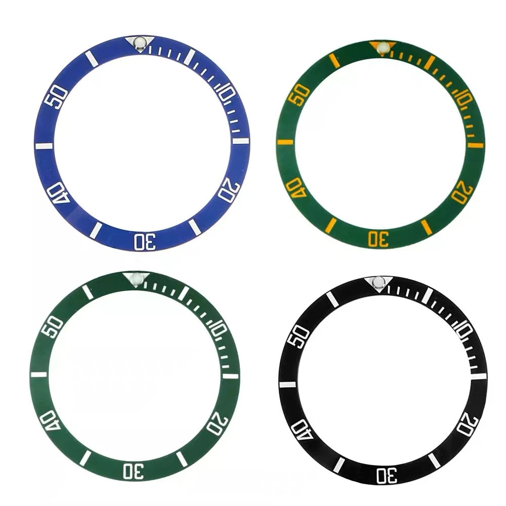 适配黑绿水鬼手表防水圈陶瓷圈表扣表带指针字面代装把头夜明珠