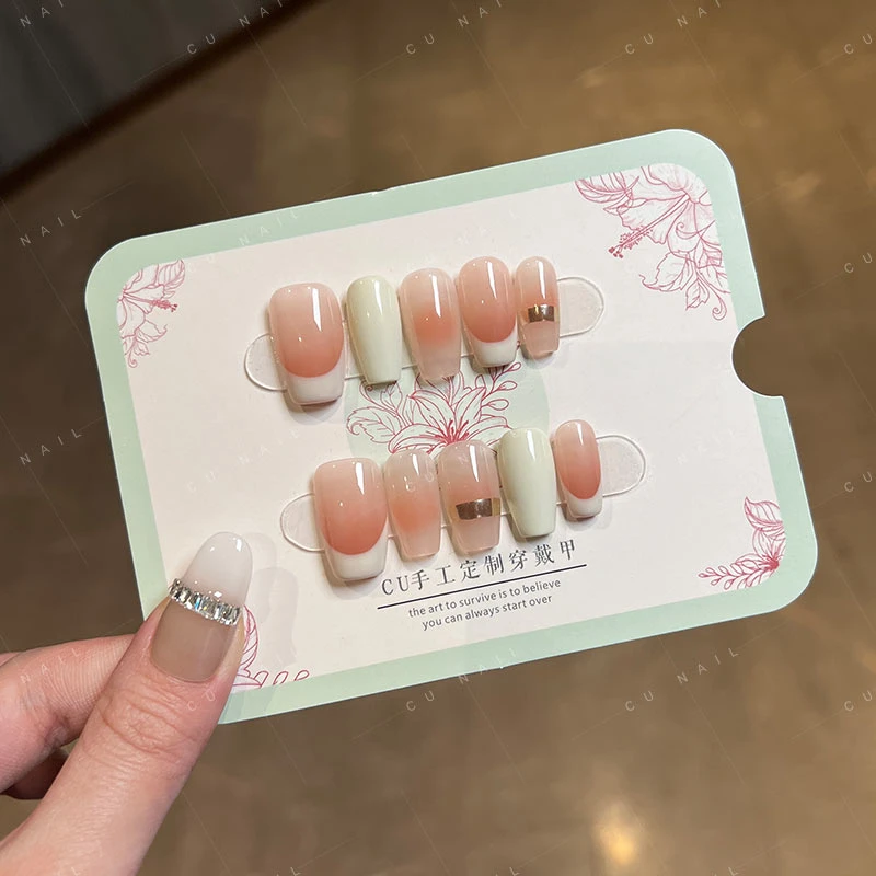 CU NAIL"纯欲冰莹"显白气质法式全手工穿戴甲A267