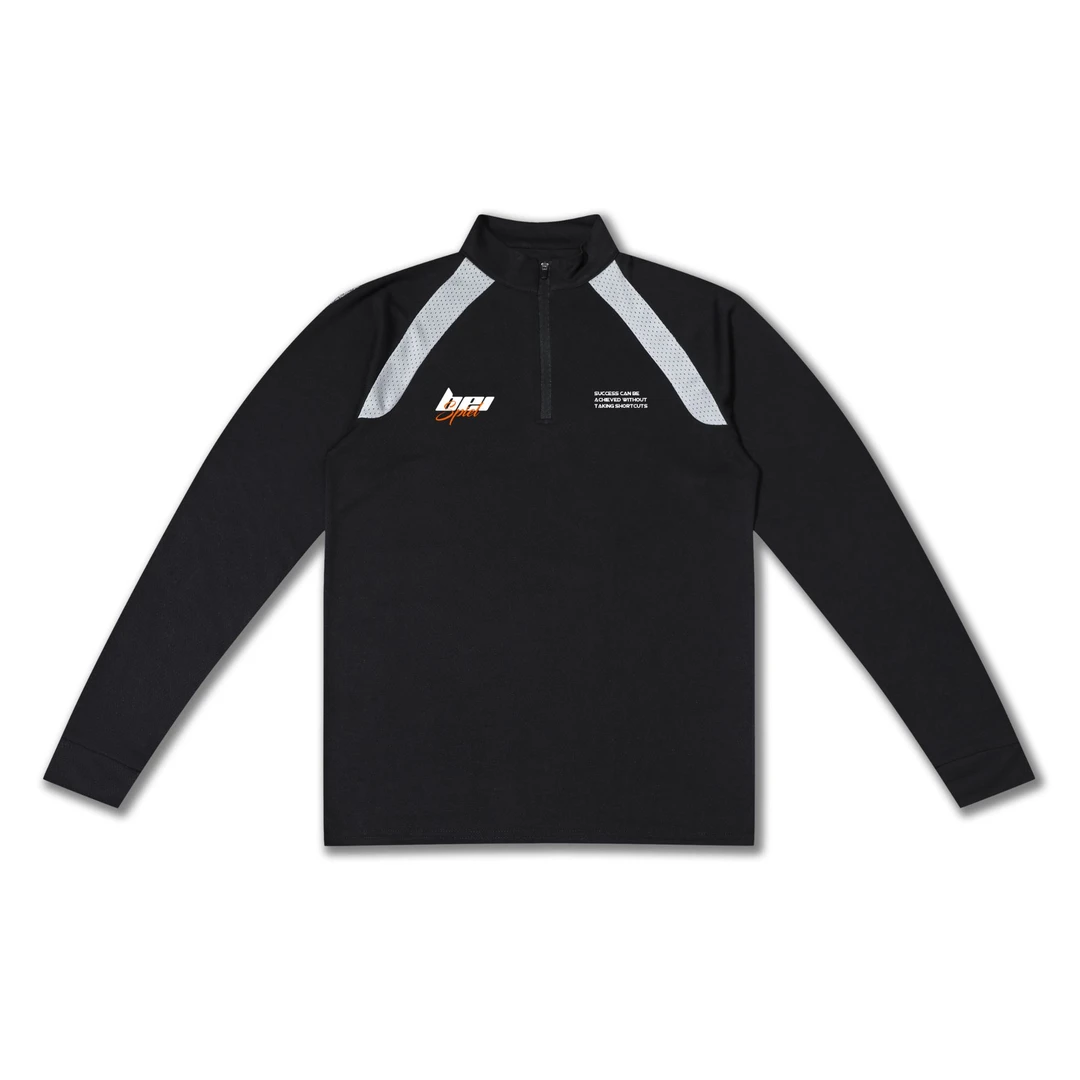 秋冬新款拉链长袖运动网眼速干拼接宽松健身跑步健身篮球训练男女