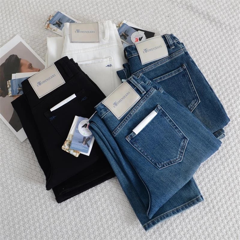 重磅神裤巨显瘦万向弹法棍裤女秋季洋气显腿直高腰九分直筒牛仔裤