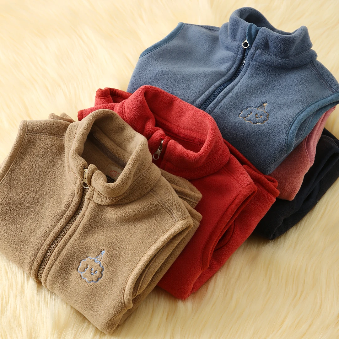 儿童立领秋冬马甲宝宝保暖马夹男童女童背心坎肩外套摇粒绒