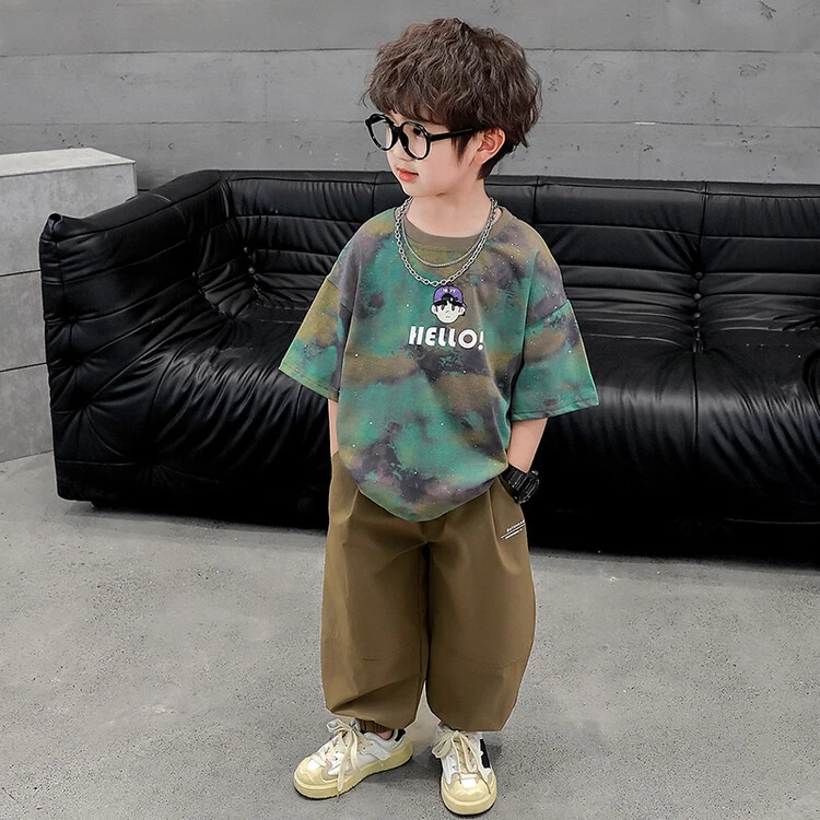 【西元家】男童夏装短袖套装2024新款夏季男童休闲时尚儿童运动帅气