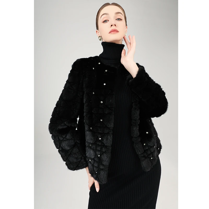 进口貂皮大衣女整貂2025年新款彩色短款时尚水貂皮草外套女年轻款