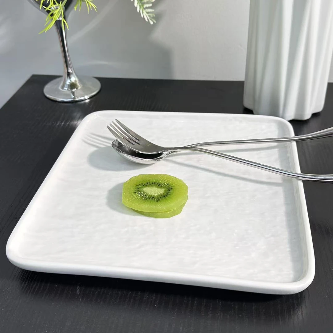 双11福利云山景墨陶瓷8英寸星石纹正方盘餐具乔迁礼物