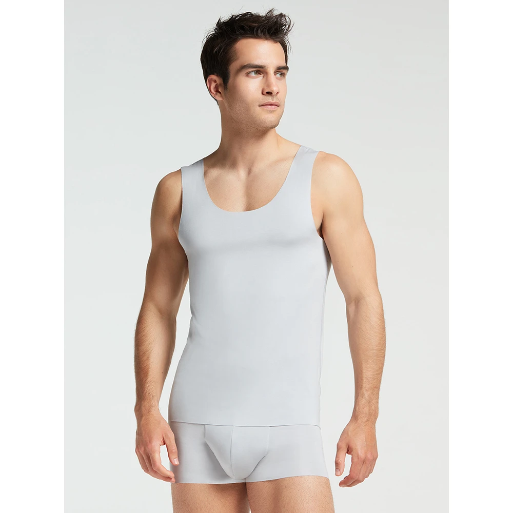 爱慕先生内衣莫代尔纯色男春夏背心NS11F61无痕男士男款打底内穿