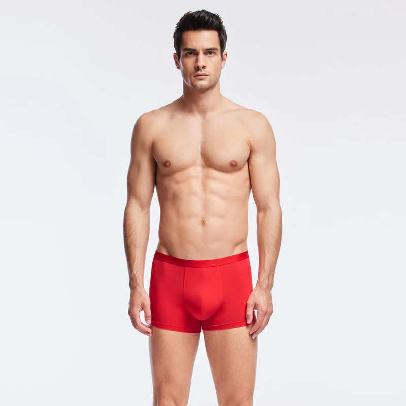 爱慕先生22AW金标百财生肖兔系列男士内裤NS23J041红色运动平角裤