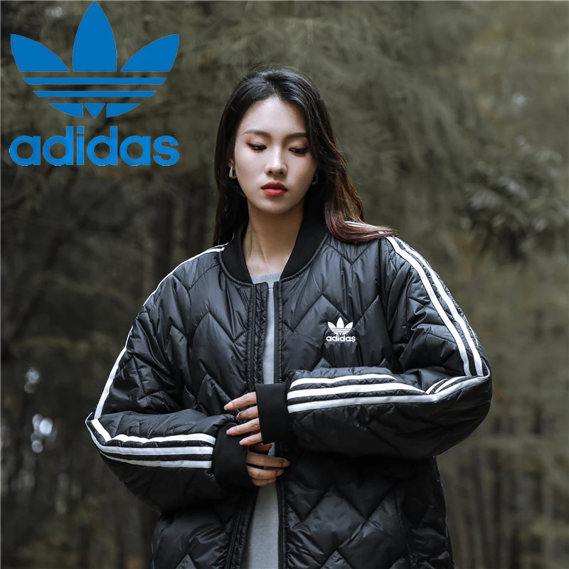 三叶草冬季棉衣女小个子面包服阿迪棉服oversize潮棉袄子冬装外套