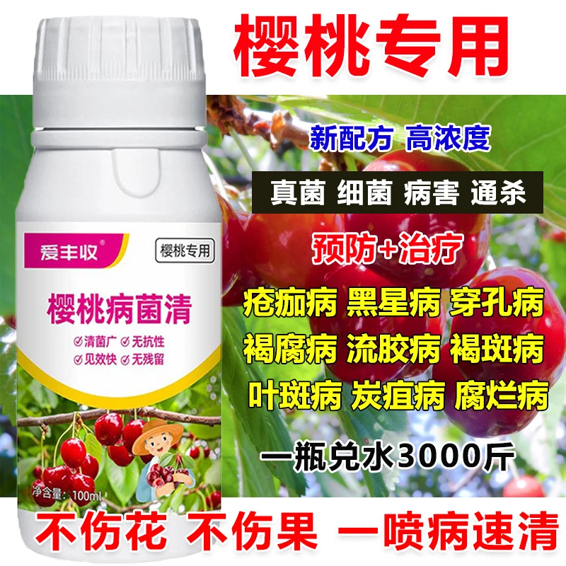 樱桃杀菌剂樱桃病全治樱桃病菌清微生物肥料穿孔病流胶病炭疽全治
