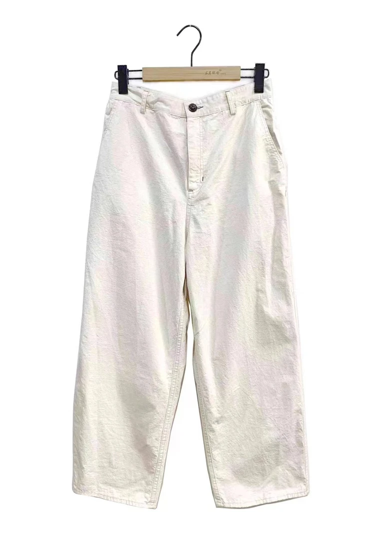 7阁小府～左岸迷香原创白色牛仔裤Z24SS3025-1