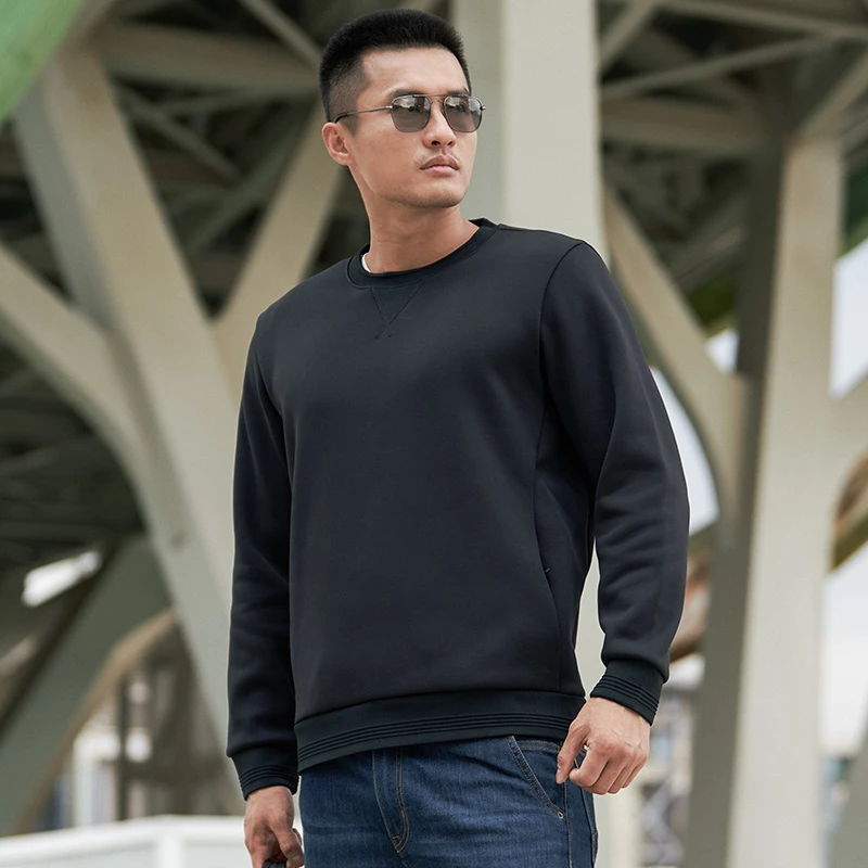 【龙牙】重型基础款圆领战术卫衣男加绒长袖户外运动休闲时尚百搭