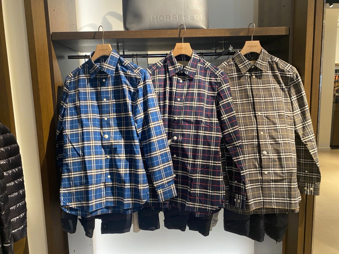 未使用 BURBERRY/博柏利 巴宝莉新款男款格纹衬衣休闲春季