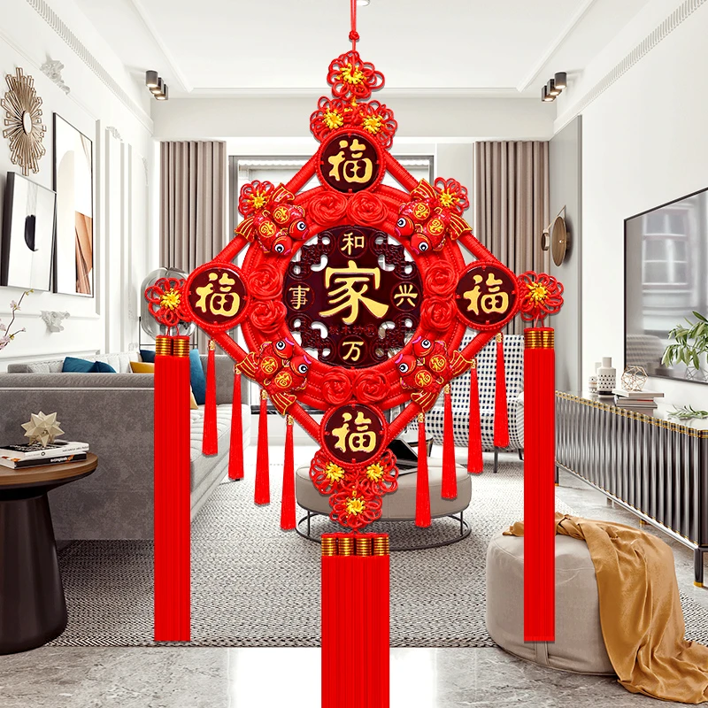 五福桃木福字中国结福兔家和万事兴中国结招财进宝彩印中国结