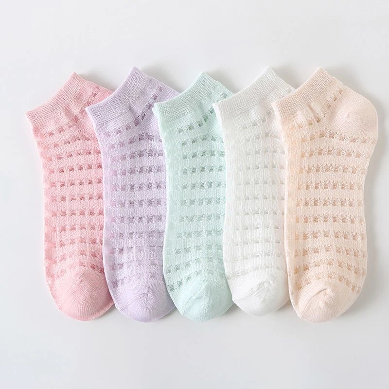 5/10双装袜子女士春夏季透气超薄款冰冰袜学生纯色百搭低帮短筒袜