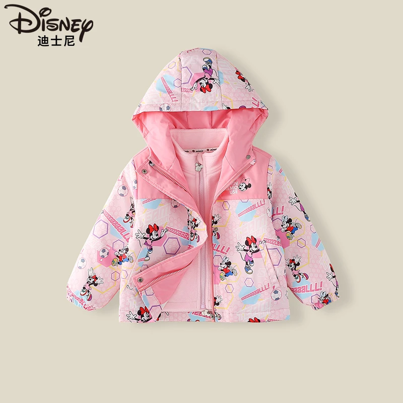 【FL】迪士尼儿童三合一冲锋衣外套秋冬款保暖两件套XOE4SZ917-118