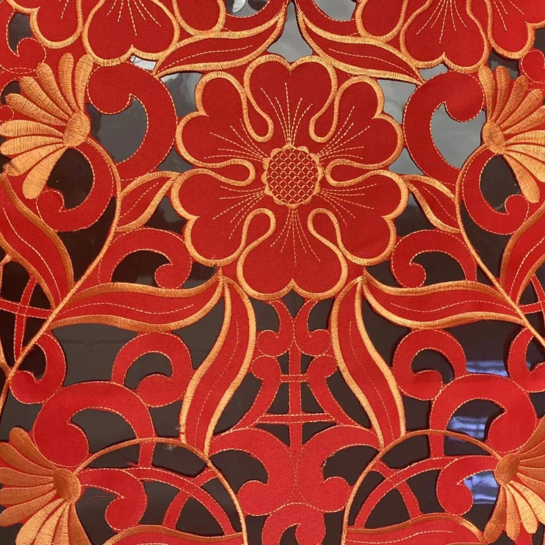 直播间39链接富粒（幸云长桌旗金红喜庆红色手工镂空桌旗）