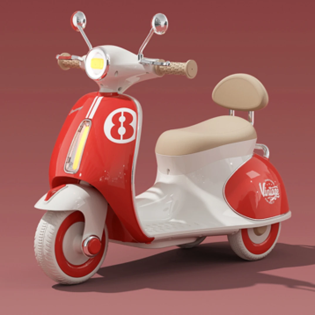 新款儿童电动三轮摩托车男女宝宝玩具车遥控充电三轮车