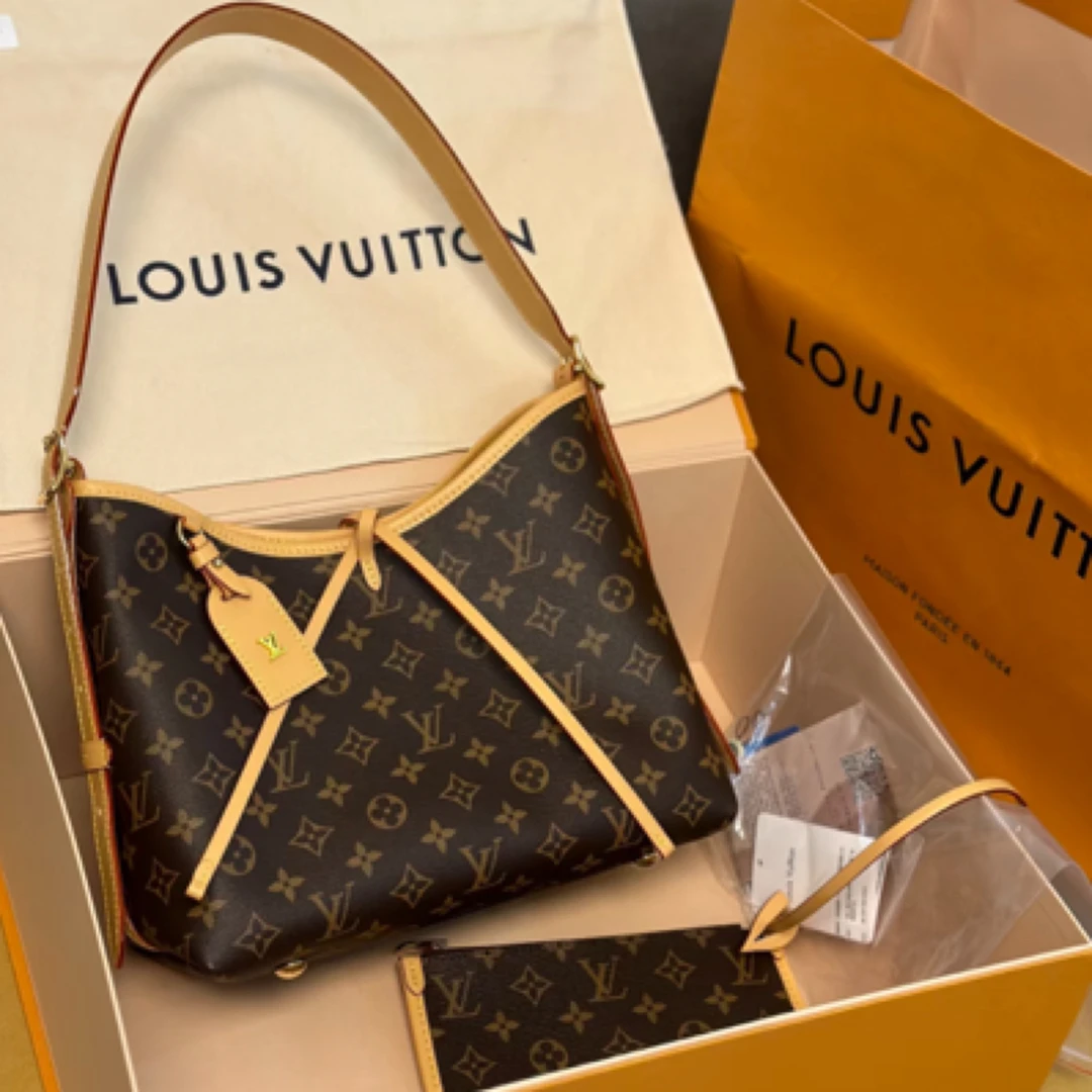 未使用 LouisVuitton/路易威登 carryall小号老花斜挎包