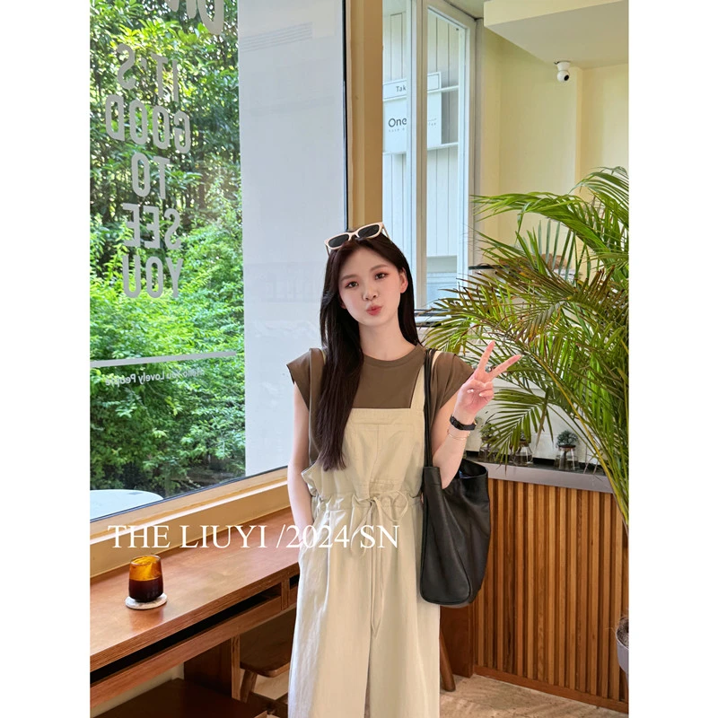 【LIUYI】椰云拿铁T恤~夏季显瘦坎肩上衣45185