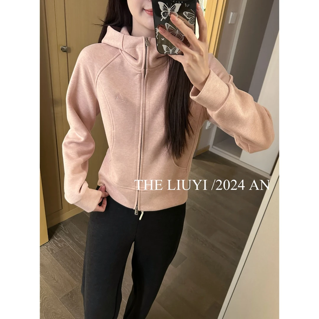 【LIUYI】lulu卫衣~冬季羊毛混纺显瘦卫衣外套410233