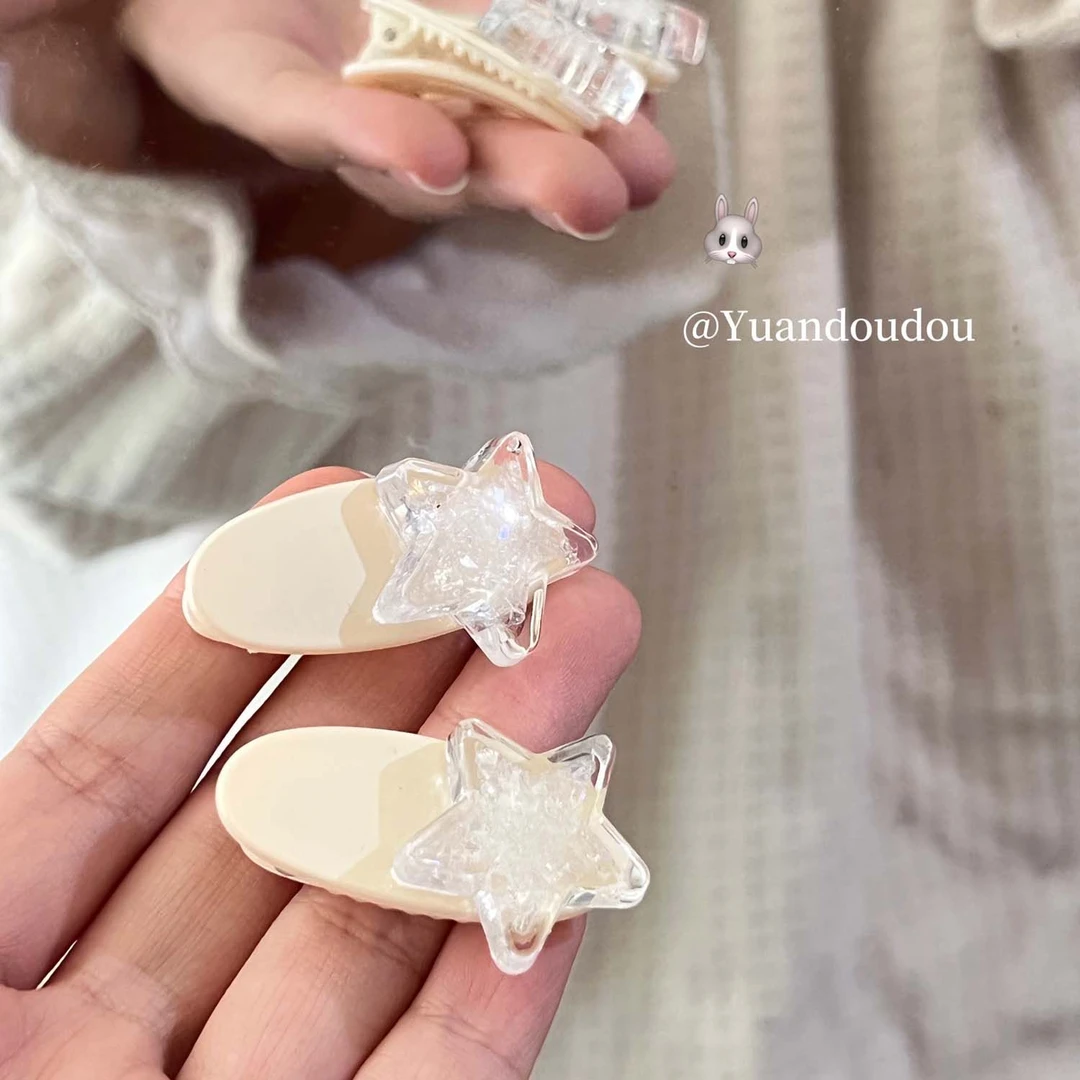 白月光星星发夹ins少女心五角星发饰甜美学生刘海边