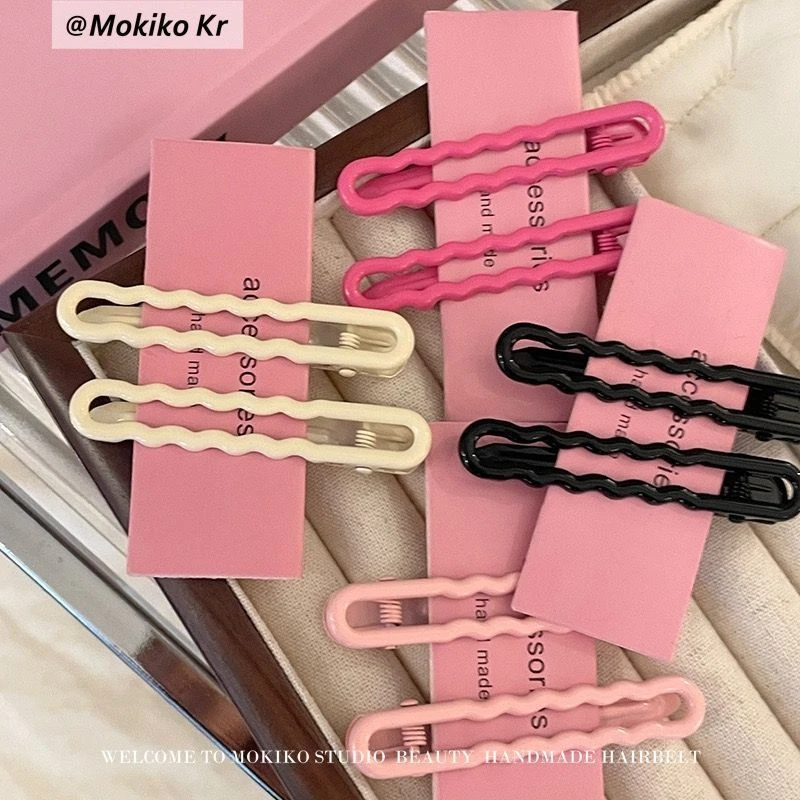 两件套blackpink金属镂空发夹波浪碎发侧边刘海