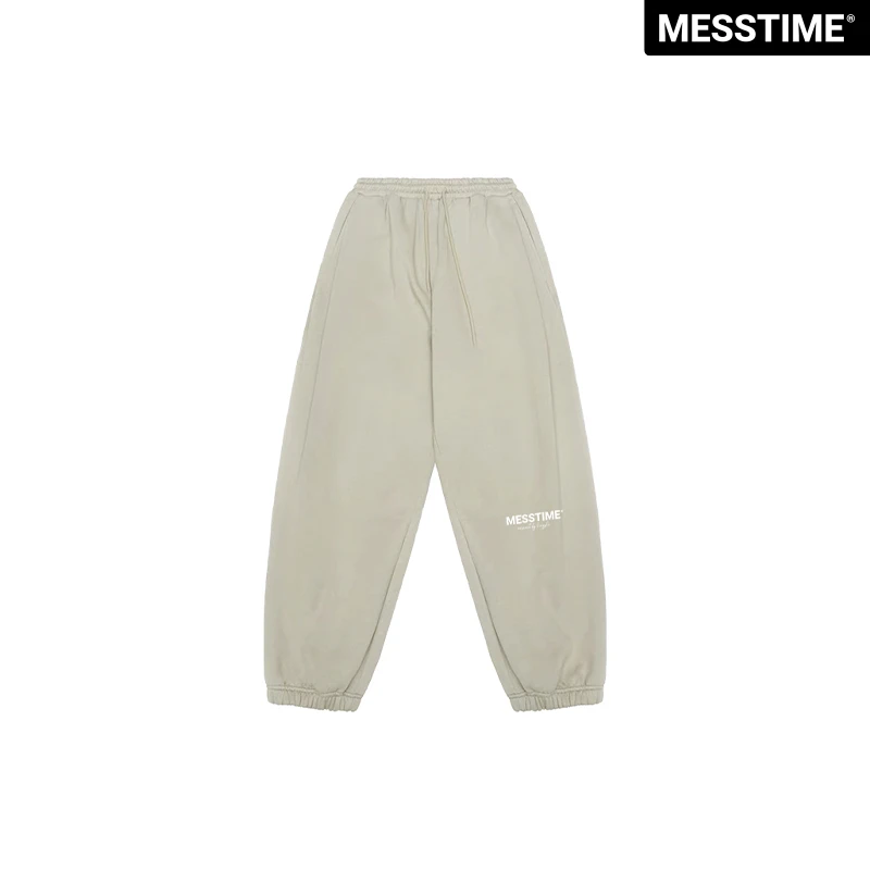 「MESSTIME」纯色百搭卫裤LOGO印花夏季运动直筒裤休闲宽松潮牌