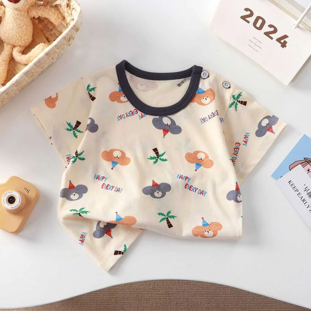 宝宝T恤纯棉男女童短袖男童女童a类半袖宝宝小童夏季儿童印花卡通