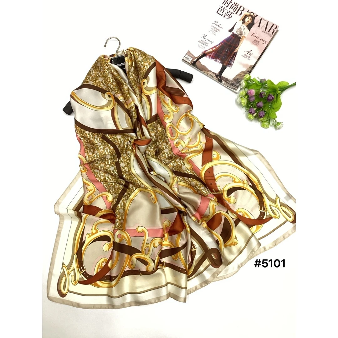 100新款百搭杭州丝绸丝巾90*200#5101