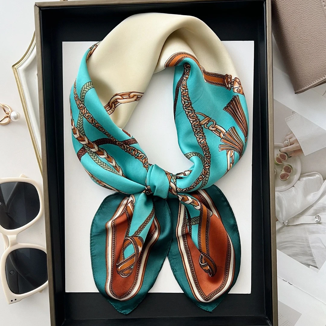 100新款百搭杭州真丝绸丝巾70*70#3333