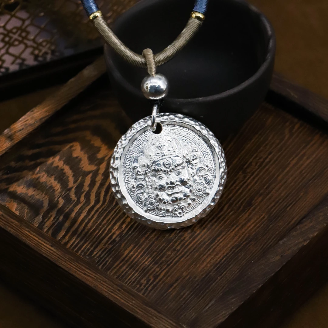 吊坠足银 【黄财神吊坠】足银吊坠 D023