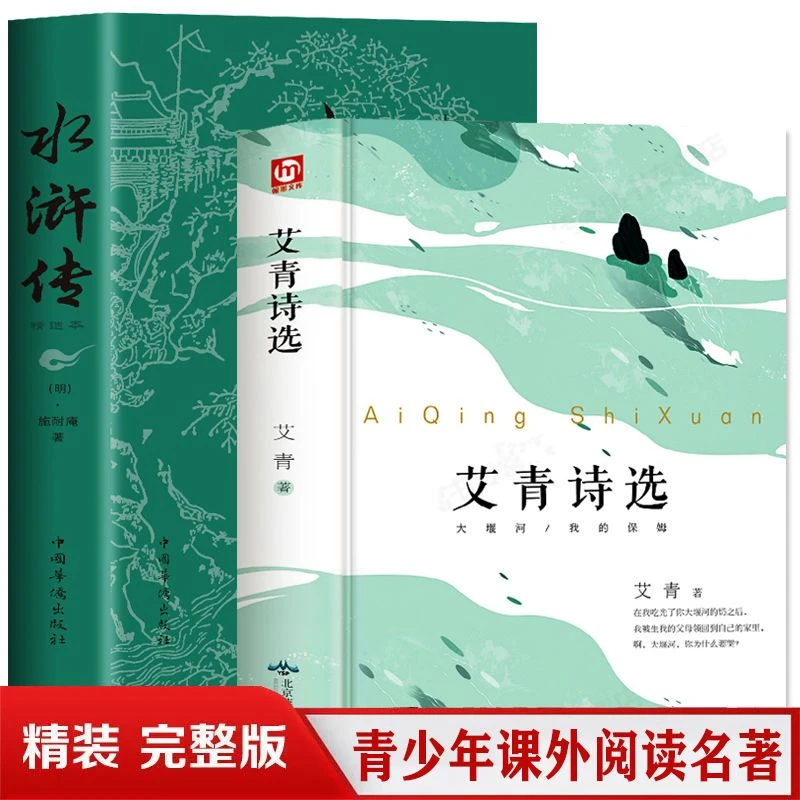艾青诗选水浒传初中学生青少年阅读诗集古典名著作品课外书籍推荐