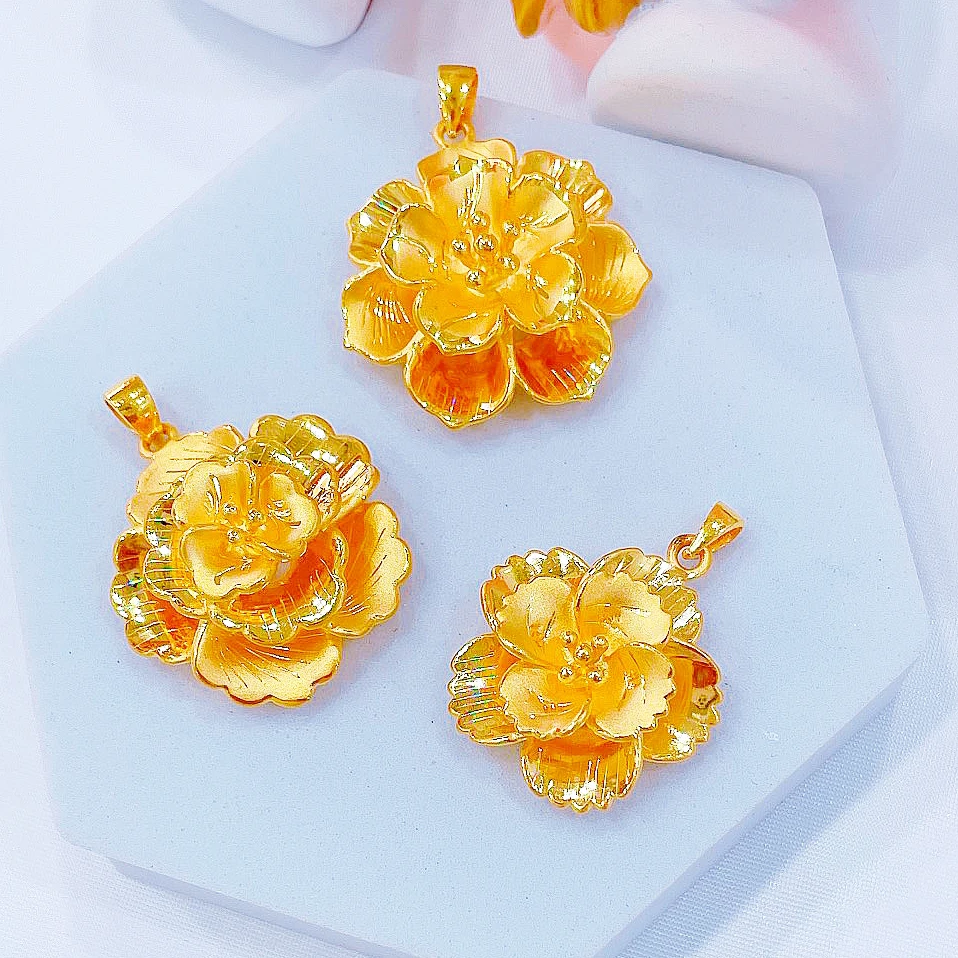 足金999花蕊吊坠黄金花头立体国潮精美女款吊坠（多样性发其一）