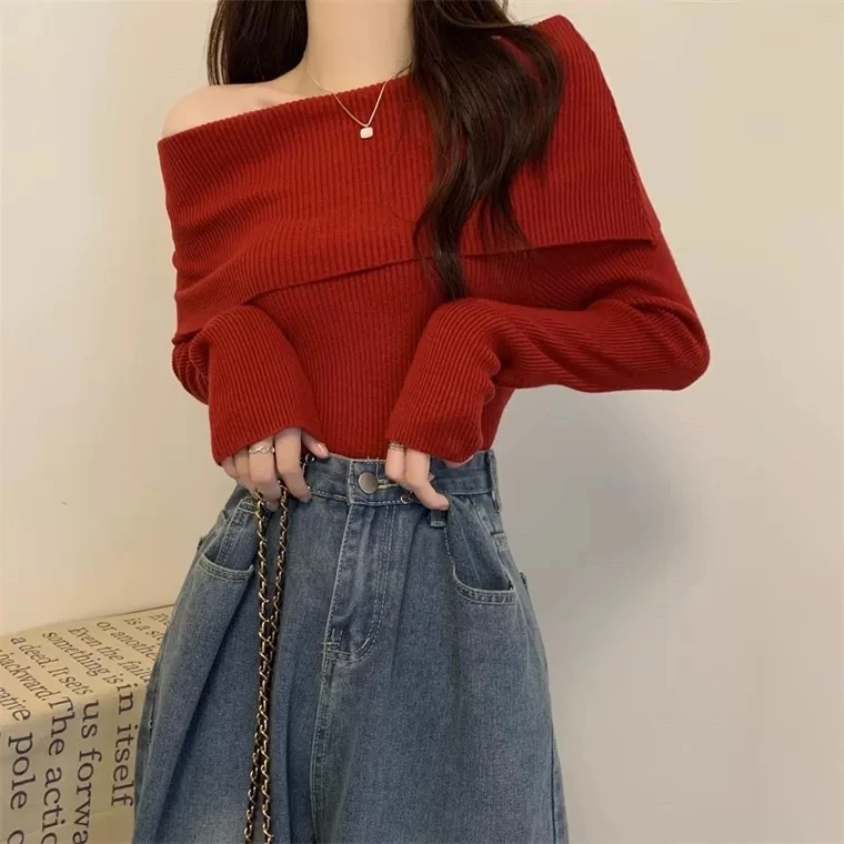 【浅浅优选】韩系百搭显瘦秋冬辣妹针织上衣