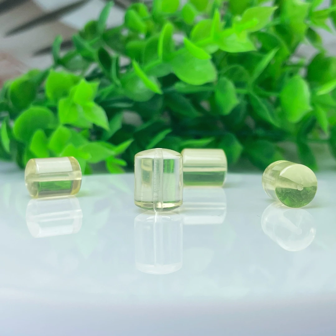 【糖宝珠宝】A111黄水晶桶珠通透 通孔款简约DIY配饰约12.5mm*9mm