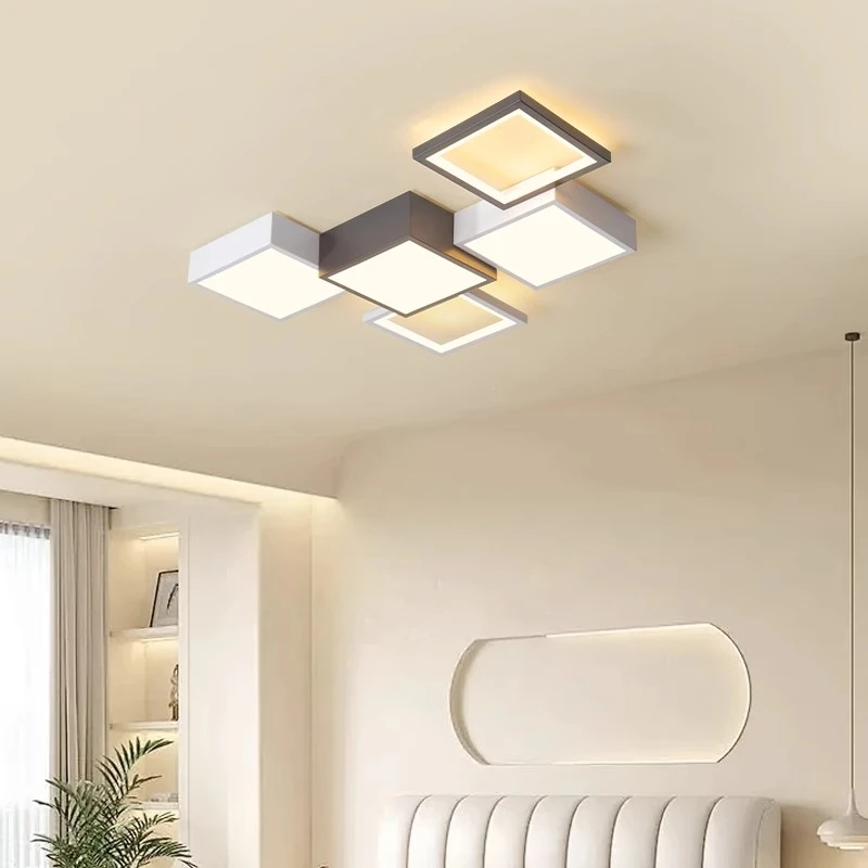 卧室灯2025年新款方块组合轻奢高级感中山复古餐厅房间客厅吸顶灯