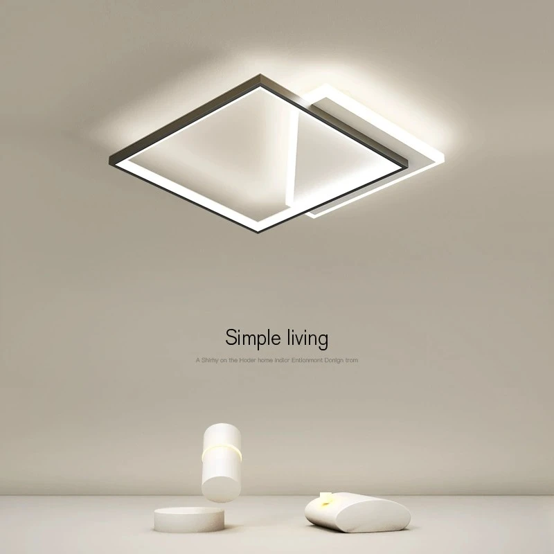 书房奶油餐厅复古卧室吸顶灯极简方形led主卧房间灯奶油网红灯