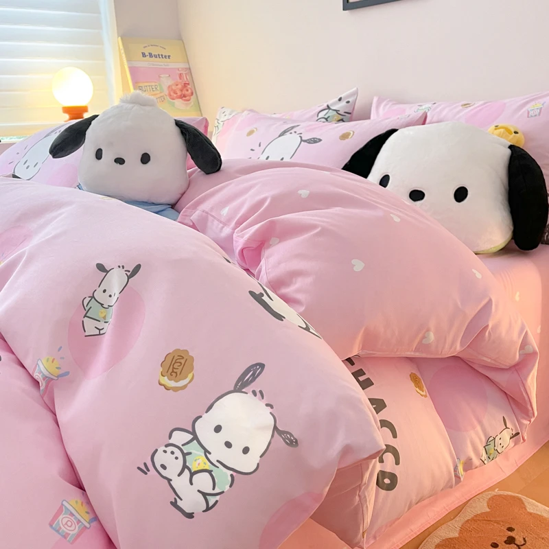 三丽鸥粉色帕恰狗全棉纯棉儿童四季春秋被带芯床品床单被套一整套