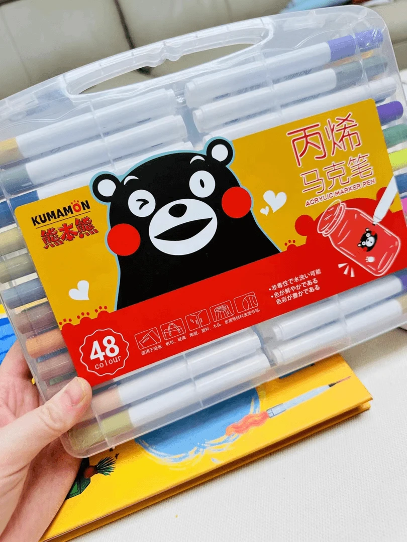 丙烯马克笔软头儿童不透色马克笔48的手绘DIY学生美术专用