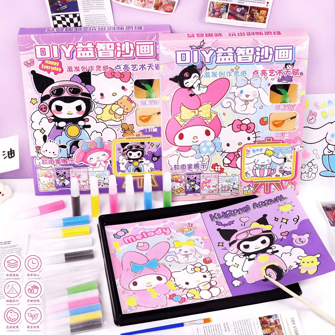 沙画儿童玩具女孩子手工diy制作涂色公主画创意套装礼盒生日礼物