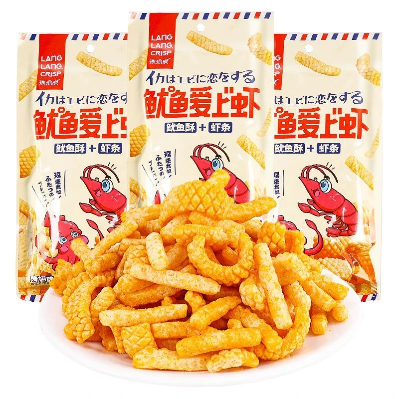 琅琅脆鱿鱼爱上虾虾条鱿鱼酥卷网红膨化解馋休闲耐吃小吃零食