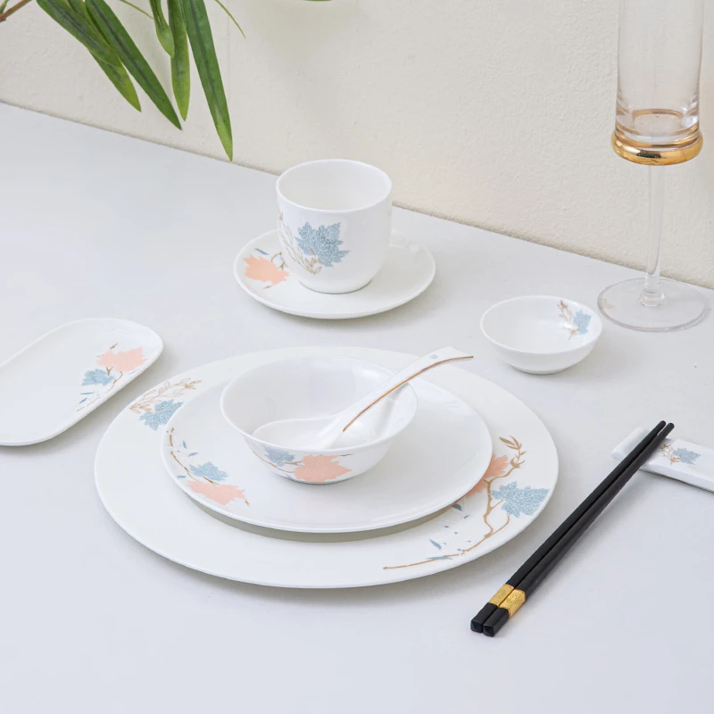 酒店摆台高档骨瓷餐具套装星级台面骨碟翅碗勺会所餐厅LOGO九件套