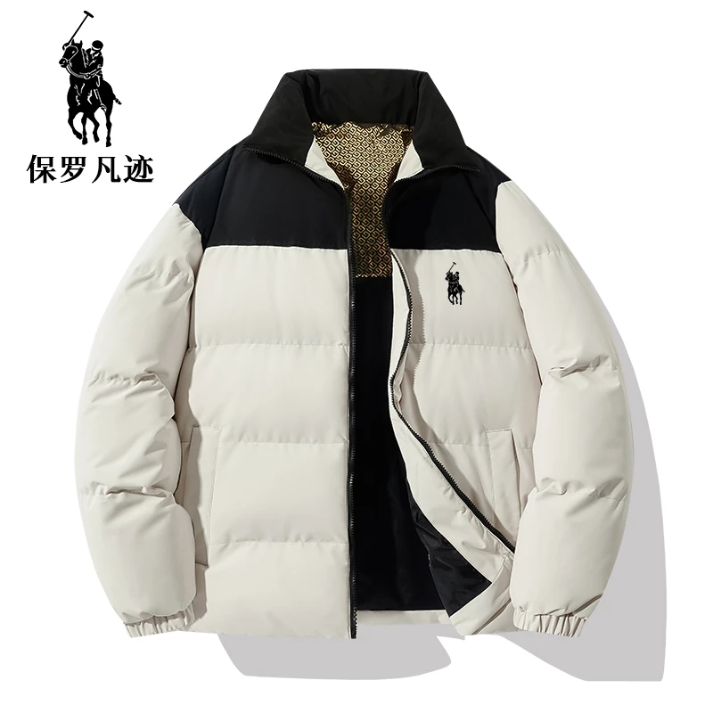 拼色棉服冬季保暖加厚防寒面包服男女同款宽松立领御寒休闲外套